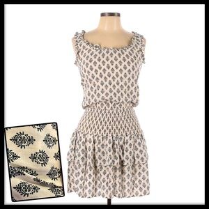 EUC | Beltaine | Block Print Smocked Waist Dress XS